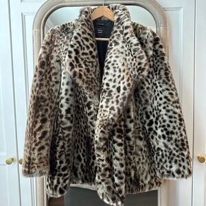 Zara Faux Fur Leopard Coat